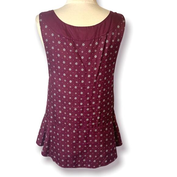 Marc Jacobs silk wine geo print ruffle top sz 6 - Picture 2 of 5